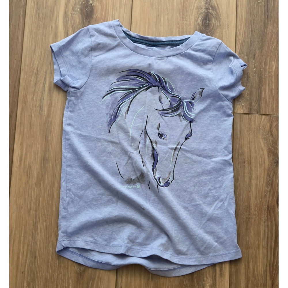 Carhartt Mare Horse Short Sleeve T-Shirt Youth Size 4 Purple